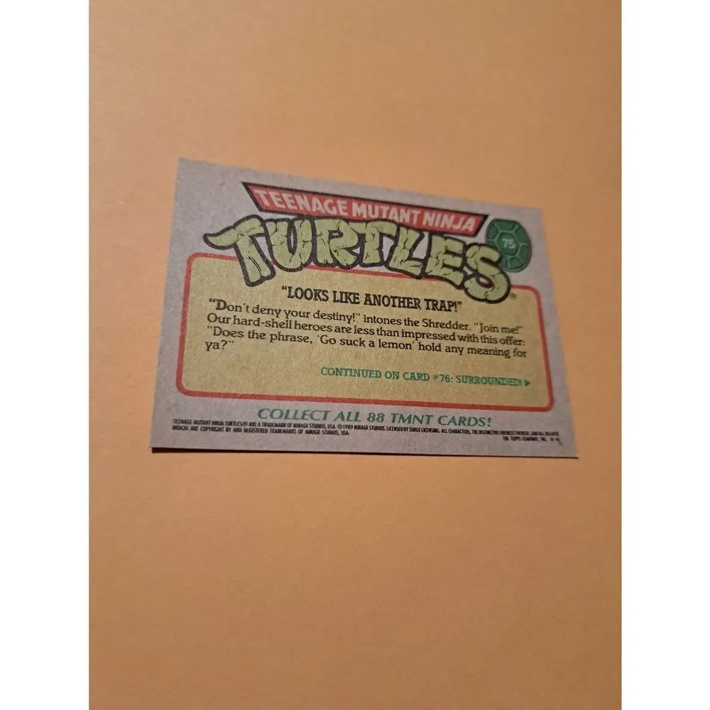 1989 Topps TMNT Trading Card 75 Teenage Mutant Ninja Turtles - Picture 2 of 2